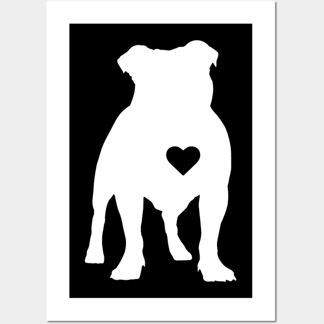 Bulldog Heart Silhouette Wall Art by LetsBeginDesigns